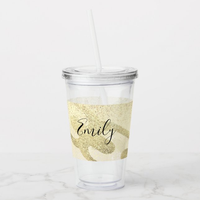 Hip Hop Kette Imitate Glitzern Mit Monogramm Name  Acryltrinkbecher (Links)