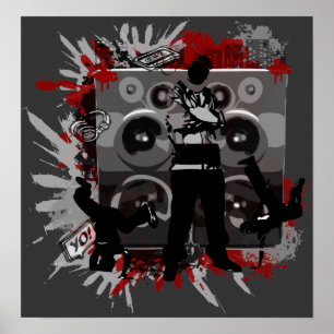 Hip Hop-Lautsprecher Poster
