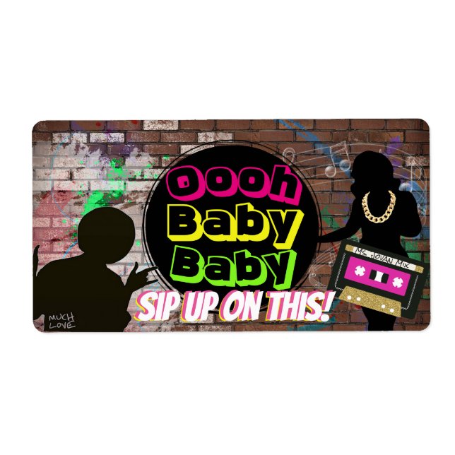 Hip Hop Mini Champagner Flaschenetiketten {Neon Co (Vorne)