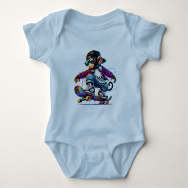 Hip-Hop Monkey on Wheels: Bold Streetwear for Tren Baby Strampler