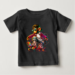Hip-Hop Monkey on Wheels: Bold Streetwear for Tren Baby T-shirt