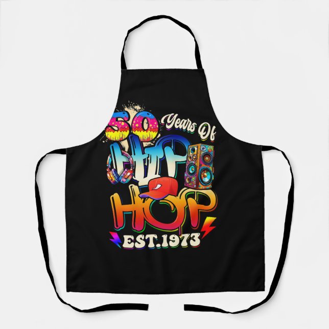 Hip Hop Music 50 Jahre Schwarze Geschichte Männer  Schürze (Vorderseite)