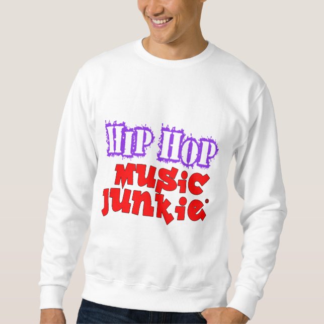 Hip Hop Music Junkie Lila Red Logo Sweatshirt (Vorderseite)