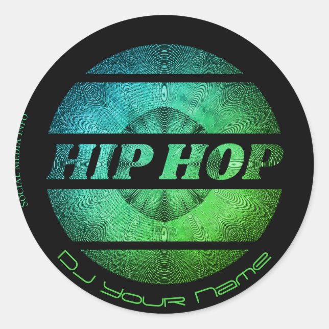 Hip Hop Musik DJ Business Card Runder Aufkleber (Vorderseite)