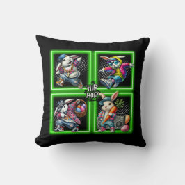 Hip Hop Oaster Bunny Buddies, Neon Green | Kissen