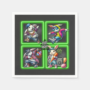 Hip Hop Oaster Bunny Buddies, Neon Green Serviette