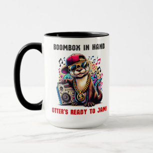 Hip Hop Otter mit Boombox und Music Vibes Tasse