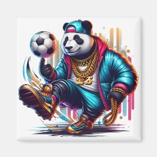 Hip Hop Panda Fußball Sommer Sport Magnet