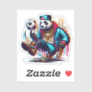 Hip Hop Panda Fußball Sommer Sportarten Aufkleber
