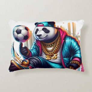 Hip Hop Panda Fußball Sommer Sportarten Dekokissen