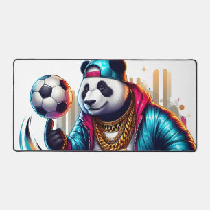 Hip Hop Panda Fußball Sommer Sportarten Schreibtischunterlage