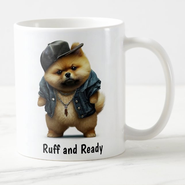 Hip hop Pomeranian Thug Café Mug (Créateur téléchargé)