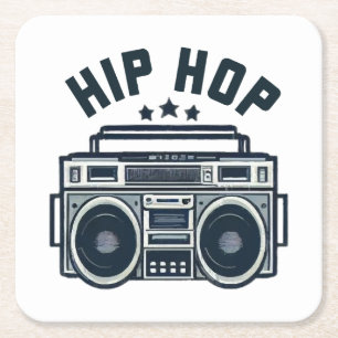 Hip-Hop Rechteckiger Pappuntersetzer