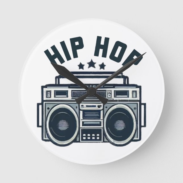 Hip Hop Runde Wanduhr (Vorderseite)