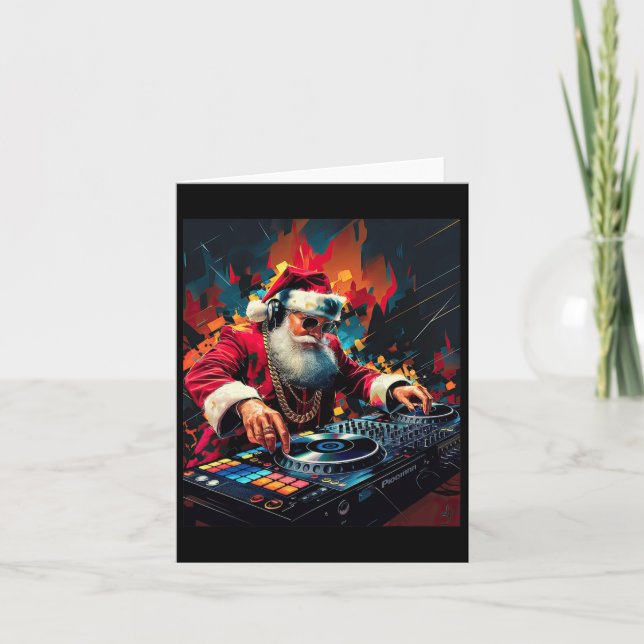 Hip Hop Santa Dj Weihnachten 2 Karte (Vorderseite)