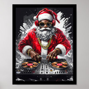 Hip Hop Santa Dj Weihnachten Poster