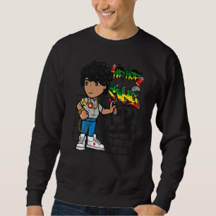 Hip Hop Schwarzes männliches Spray Paint Artist Me Sweatshirt