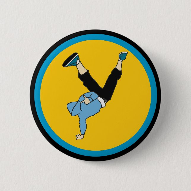 Hip Hop Street Art Tänzer Button (Vorderseite)