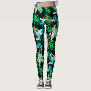Hip Hop Street Arts Muster schwarzer Hintergrund Leggings