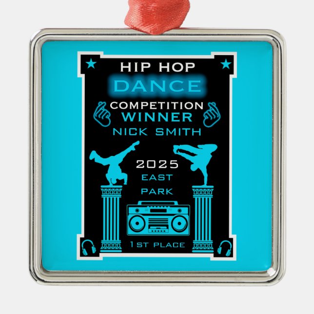 Hip Hop Tance Wettbewerb Ornament Aus Metall (Vorne)