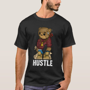Hip Hop Teddy Bear Hustle Gun Geld Rap Music T-Shirt