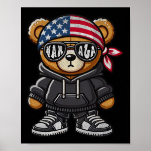 Hip Hop Teddy Bear Kamala Harris für Präsident 202 Poster