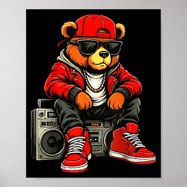 Hip Hop Teddy Bear Rap Music  Poster (Vorne)