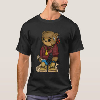 Hip Hop Teddybär mit Pistole Get Money Rap Musik T-Shirt