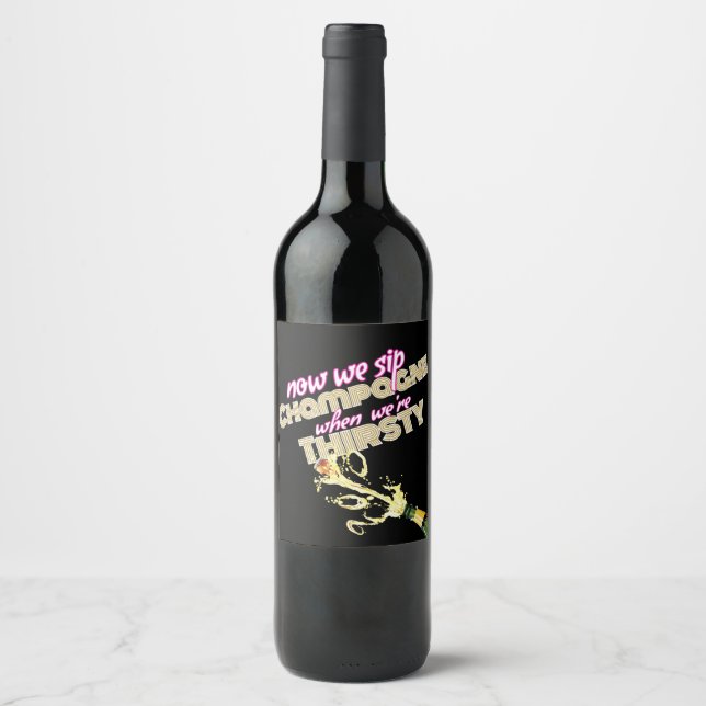 Hip Hop Throwback Baby Dusche Sparkling Wein Weinetikett (Vorderseite)