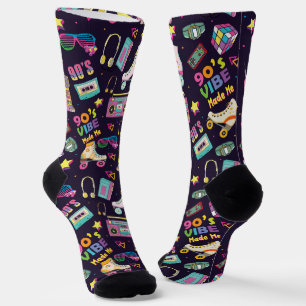 Hip Hop Vibes Retro aus den 90er Jahren gestaltete Socken