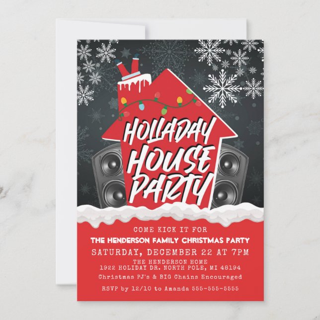 Hip Hop Weihnachts-Party Weihnachten Einladung (Vorderseite)