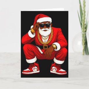 Hip Hop Weihnachtsmann Afroamerikanische Männer We Karte