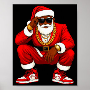 Hip Hop Weihnachtsmann Afroamerikanische Männer We Poster