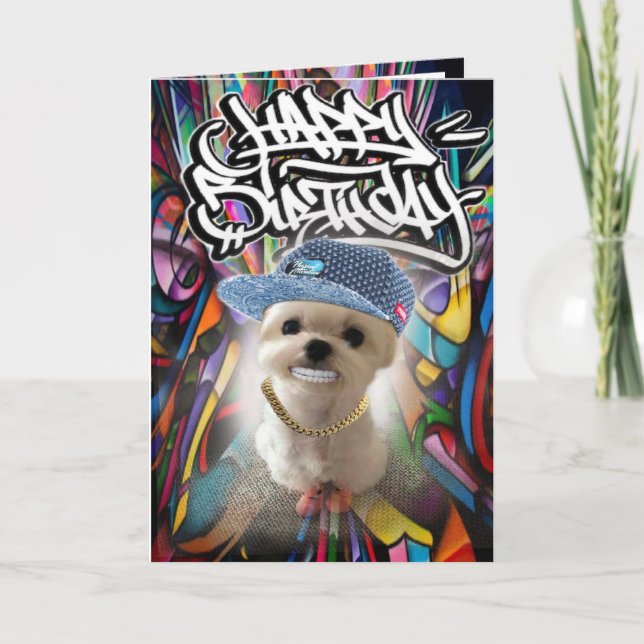 Hip Hop Welpe Karte (Vorderseite)