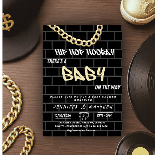 Hip Hop Wineller Party Vater Coed Urban Baby Showe Einladung