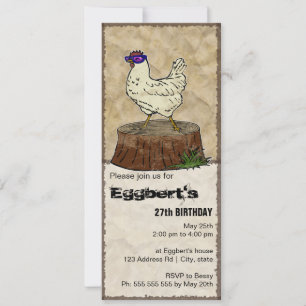 Hip Huhn, 4"x9,25" Einladung