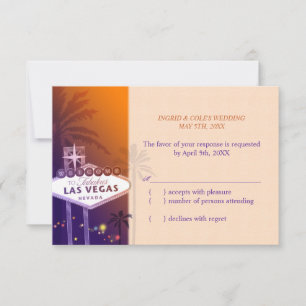 Hip Orange violet Las Vegas Mariage RSVP