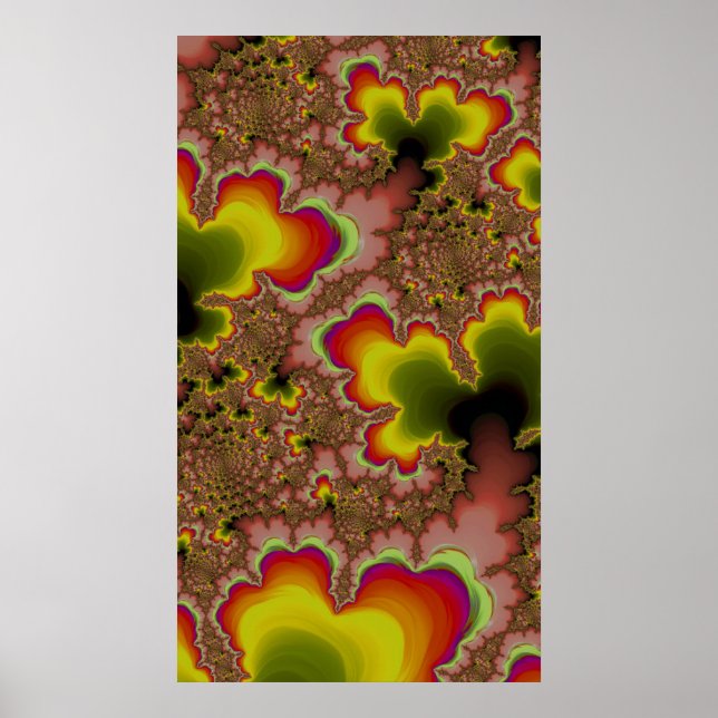 Hip Sixties Groovy Psychedelic Fractal Abstract Poster (Vorne)