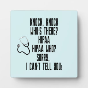 HIPAA Humor Fotoplatte