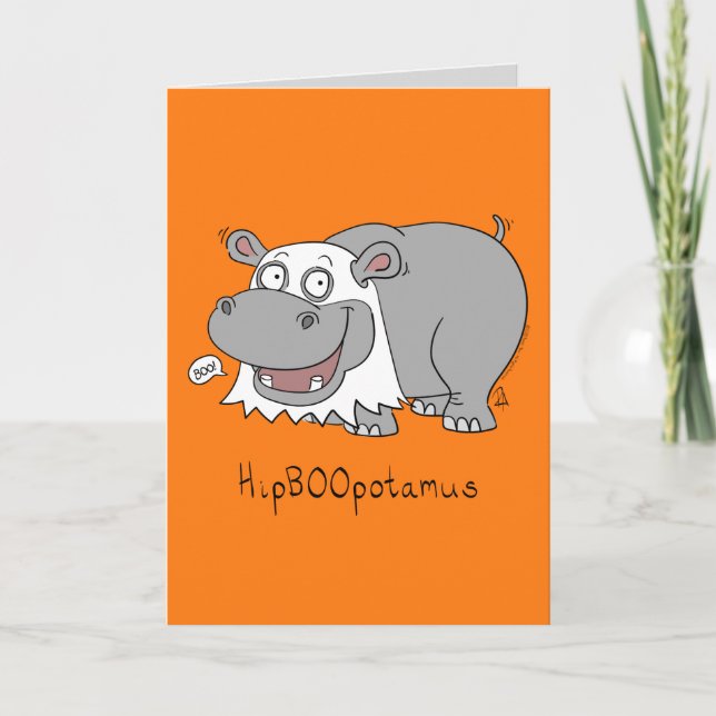 HipBOOpotamus - Halloween-Hippo-Grußkarte Karte (Vorderseite)