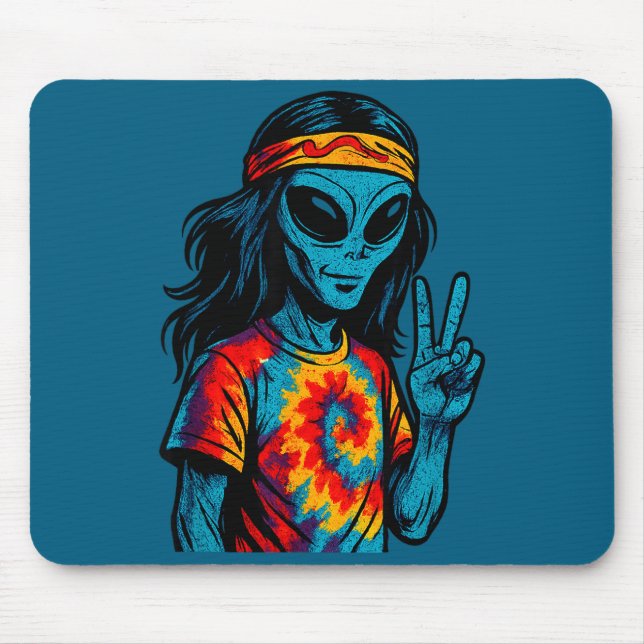 Hipe Alien Tie-dye Design  Mousepad (Vorne)