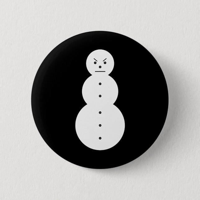 Hiphop Angry Snowman Weihnachten Button (Vorderseite)