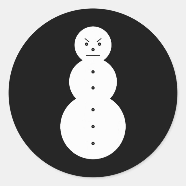 Hiphop Angry Snowman Weihnachten Runder Aufkleber (Vorderseite)