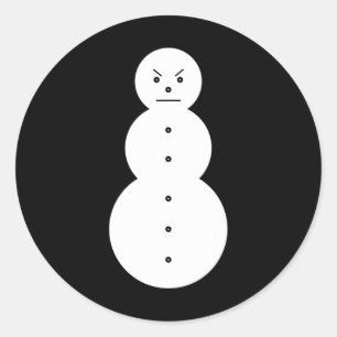 Hiphop Angry Snowman Weihnachten Runder Aufkleber