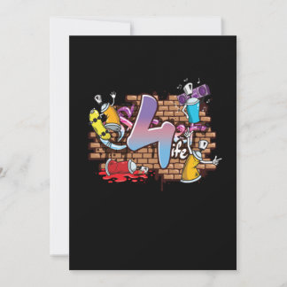 Hiphop Dancer Graffiti Artist Typography 4th Birth Einladung