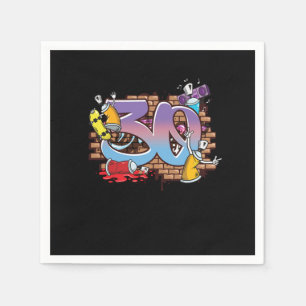 Hiphop Dancer Graffiti Künstlertypografie 30. Gebu Serviette