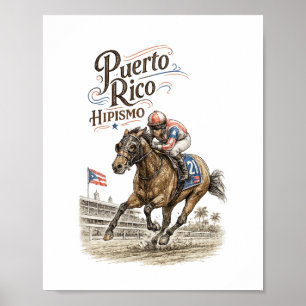 Hipismo Puerto Rico Pferderennen Poster