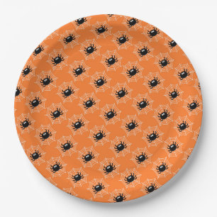 Hippe spooky krabbelnde Spinnen Halloween Pappteller