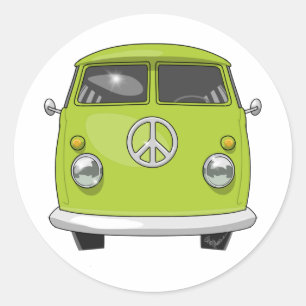 Hippie 1960 Van Runder Aufkleber