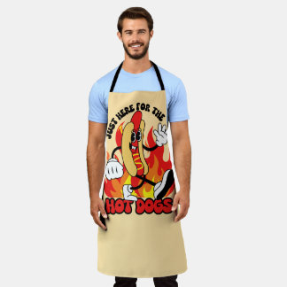 Hippie 60s cartoon hot dog cooking grilling schürze